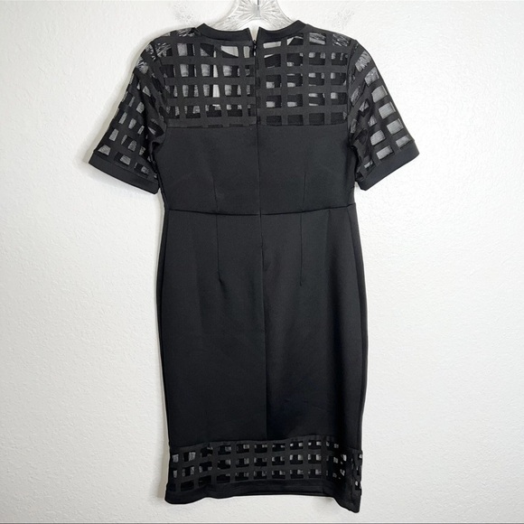 ASOS Dress Women Size 0 Maternity Black Sheath Cage Mesh Knee Length  B10 - Picture 6 of 11